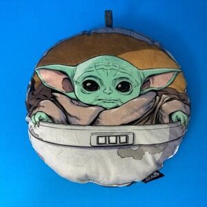 Official Disney Star Wars Grogu Pillow - Round Soft Plush Baby Yoda Lucasfilm